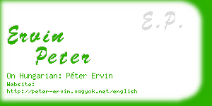 ervin peter business card